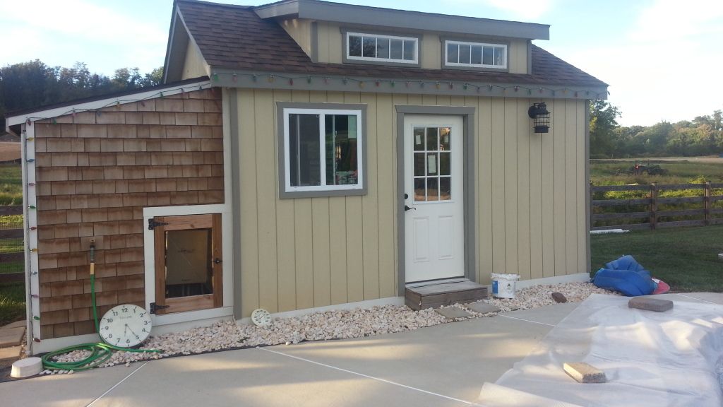 Outside with trim painted